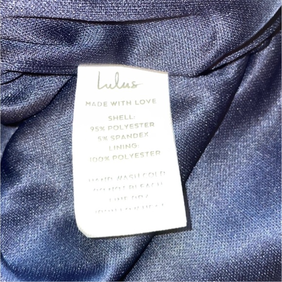 Lulus My Favorite Attention Navy Blue Floral Mesh Lace-Up Midi Dress - Picture 9 of 9